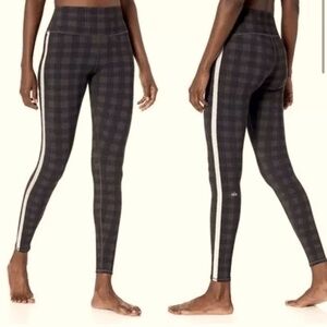 Alo Yoga Occasion Legging Black Gray Plaid XS‎